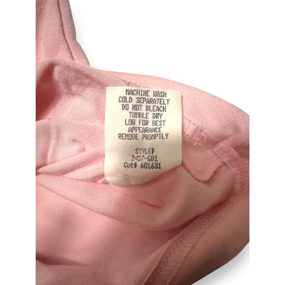 Vintage Cha Cha Vente Pink Surplice Wrap Top W/ Satin Empire Ribbon Size Medium - Picture 9 of 11